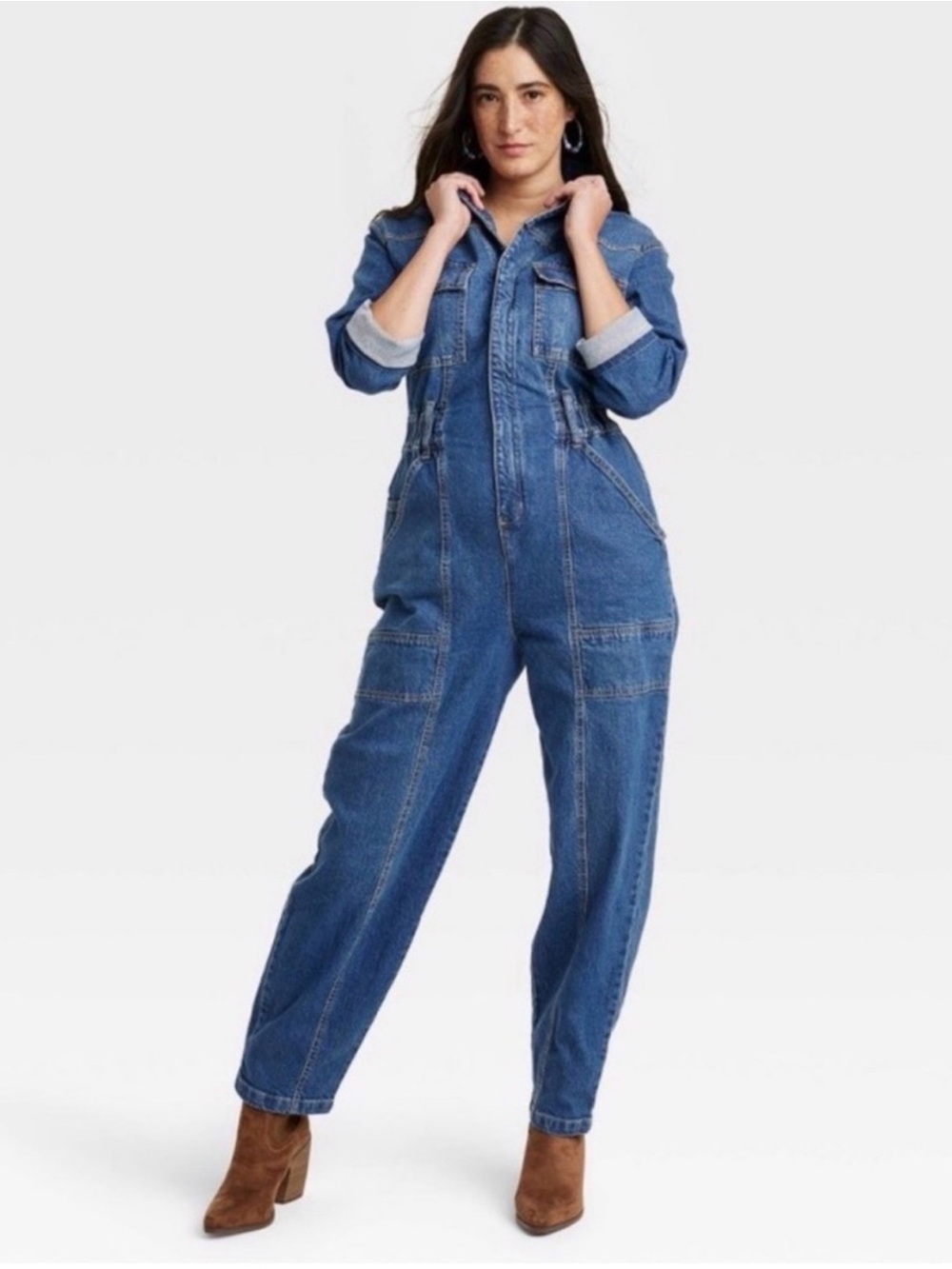 Universal Thread Denim  Utility Jumpsuit Blue
sz 8